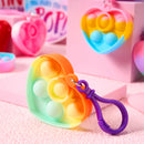 30 Packs Valentine’s Day 6-Design Gift Cards with Heart Bubble Keychain