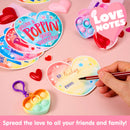 30 Packs Valentine’s Day 6-Design Gift Cards with Heart Bubble Keychain