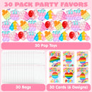30 Packs Valentine’s Day 6-Design Gift Cards with Multi-Shape Toys