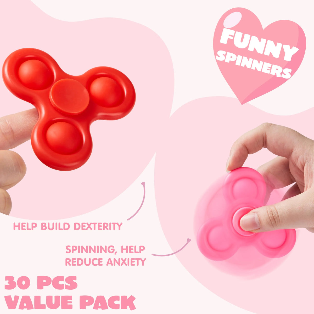 thumbnail interactive-video image 1 of Aazon.co: Funeta 30 Pack Valentines Day GiftPop Fidget Friendship... 1 of 13