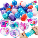 30 Packs Valentine’s Day Gift Cards with Rainbow Slime Pressure Release Fidget Toy for Classroom Exchange Prizes