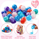 30 Packs Valentine’s Day Gift Cards with Rainbow Slime Pressure Release Fidget Toy for Classroom Exchange Prizes