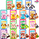 30 Packs Valentine’s Day Gifts Cards with Animal Plush Toy for Kids