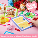 30 Packs Valentine’s Day Gifts Cards with Animal Plush Toy for Kids