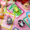 30 Packs Valentine’s Day Gifts Cards with Animal Plush Toy for Kids