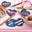 30 Packs Valentine’s Day Gifts Cards with Bright Large Glow Sticks for Kids Classroom Exchange Toy