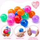 30 Packs Valentine’s Day Water Droplets Stretchy Balls with Cards