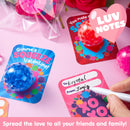 30 Packs Valentine’s Day Water Droplets Stretchy Balls with Cards
