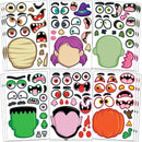 JOYIN 30Pcs 6Style Halloween Make-a-face Sticker Sheets