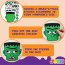 JOYIN 30Pcs 6Style Halloween Make-a-face Sticker Sheets
