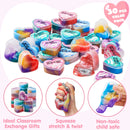 30Pcs Cosmic Realm Slime Hearts with Kids Valentines Cards for Classroom Exchange
