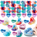 30Pcs Cosmic Realm Slime Hearts with Kids Valentines Cards for Classroom Exchange