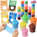 30 Packs 6 Designs Valentines Day Cards with Butter Slime Pressure Release Fidget Toys