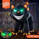Joiedomi 7 Ft Inflatable Black Cat with Moving Head, LED Halloween Yard Decor
