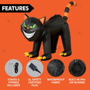 Joiedomi 7 Ft Inflatable Black Cat with Moving Head, LED Halloween Yard Decor