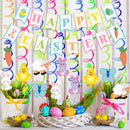 31 Pcs Easter Foil Swirl Hanging Decorations for Party