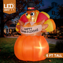 JOIEDOMI 6FT Inflatable Thanksgiving Turkey Pumpkin - LED