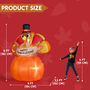 JOIEDOMI 6FT Inflatable Thanksgiving Turkey Pumpkin - LED