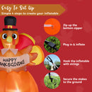 JOIEDOMI 6FT Inflatable Thanksgiving Turkey Pumpkin - LED