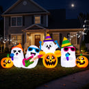 Joiedomi 8 Ft Inflatable Halloween Ghost Band with Music & LED Lights for Yard Party Outdoor Decor