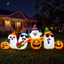 Joiedomi 8 Ft Inflatable Halloween Ghost Band with Music & LED Lights for Yard Party Outdoor Decor