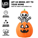 Joiedomi 5 Ft Animated Inflatable Halloween Skeleton on Pumpkin with LED Lights