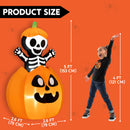 Joiedomi 5 Ft Animated Inflatable Halloween Skeleton on Pumpkin with LED Lights