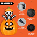 Joiedomi 5 Ft Animated Inflatable Halloween Skeleton on Pumpkin with LED Lights