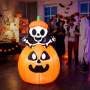 Joiedomi 5 Ft Animated Inflatable Halloween Skeleton on Pumpkin with LED Lights