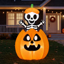Joiedomi 5 Ft Animated Inflatable Halloween Skeleton on Pumpkin with LED Lights