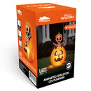Joiedomi 5 Ft Animated Inflatable Halloween Skeleton on Pumpkin with LED Lights