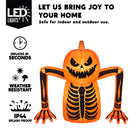 5.5 FT Halloween Pumpkin Skeleton Inflatable with LED Lights