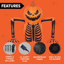 5.5 FT Halloween Pumpkin Skeleton Inflatable with LED Lights