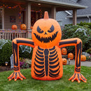 5.5 FT Halloween Pumpkin Skeleton Inflatable with LED Lights