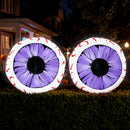Joiedomi 2 Pack 3 FT Halloween Inflatable Purple Eyes with LED Lights