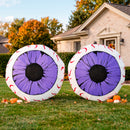 Joiedomi 2 Pack 3 FT Halloween Inflatable Purple Eyes with LED Lights