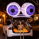 Joiedomi 2 Pack 3 FT Halloween Inflatable Purple Eyes with LED Lights