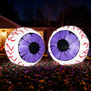 Joiedomi 2 Pack 3 FT Halloween Inflatable Purple Eyes with LED Lights