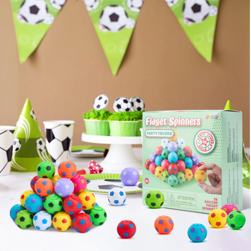 36 Pack Soccer Fidget Spinners, Kids Soccer Party Favors Fidget Toys Bulk