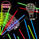 36 Packs Neon Valentines Day Gift Bulb Cards with Glow Sticks, Glow Necklaces