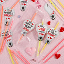 36 Packs Neon Valentines Day Gift Bulb Cards with Glow Sticks, Glow Necklaces