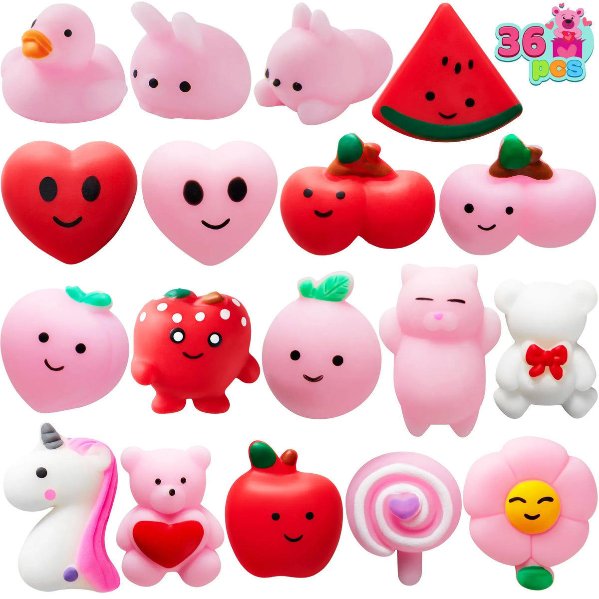 36 Packs Valentine's Day Gift Mochi Squishy Toys