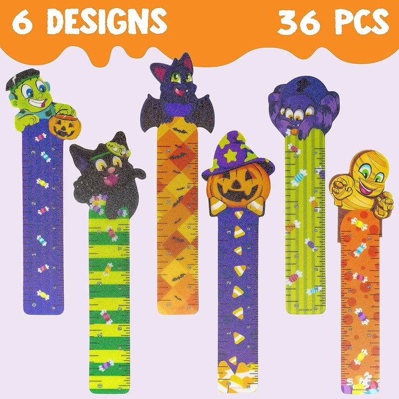 36Pcs 6Designs Halloween Bookmark Rulers