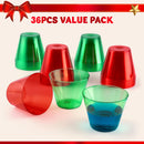36Pcs 9 OZ Christmas Red and Green Plastic Drinking Cups