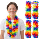 36Pcs Rainbow Flower Leis Bulk Pride Party Necklaces