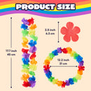 36Pcs Rainbow Flower Leis Bulk Pride Party Necklaces