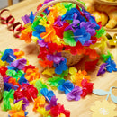 36Pcs Rainbow Flower Leis Bulk Pride Party Necklaces