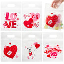 36 Pcs Valentine’s Day Cellophane Gift Bag, Candy Treat Bag with 6 Designs for Kids Party Favor Supplies
