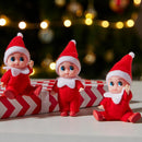 3PCS Christmas Red Tiny Elf Doll Soft Plush Toy Doll for Christmas Decor