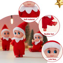 3PCS Christmas Red Tiny Elf Doll Soft Plush Toy Doll for Christmas Decor